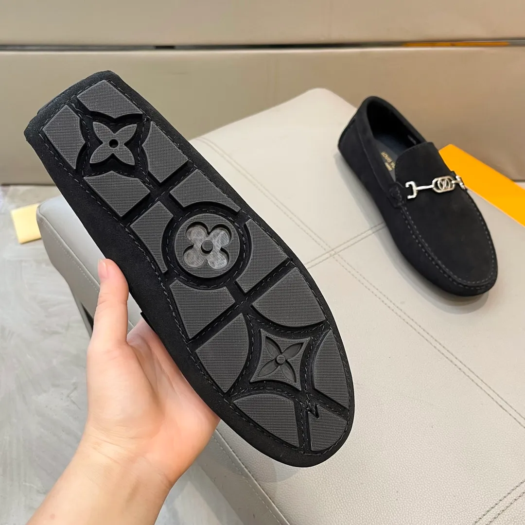 Factory price: 460💰LV men's beanie shoes 2025 official website synchronization <market top version> frosted cowhide ➕ black cowhide original packaging. Size 38-45